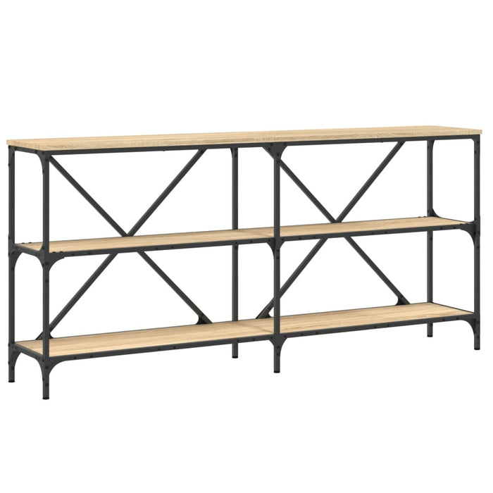Console table Sonoma oak 160x30x75 cm made of wood and iron