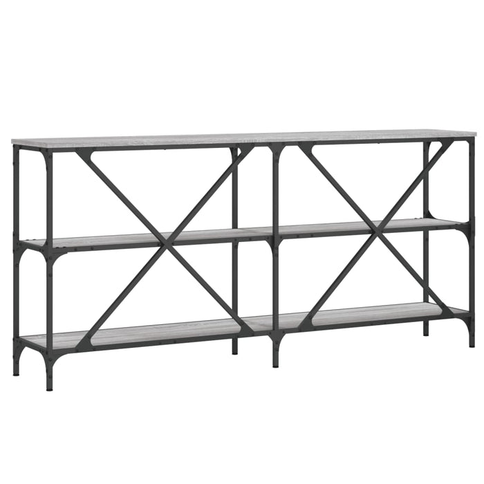 Console table gray Sonoma 160x30x75 cm made of wood and iron