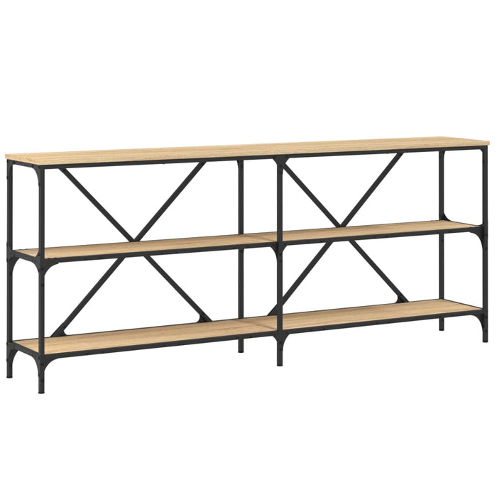 Console table Sonoma oak 180x30x75 cm made of wood and iron