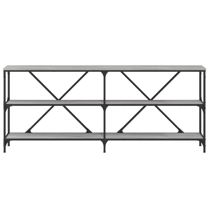 Console table gray Sonoma 180x30x75 cm made of wood and iron