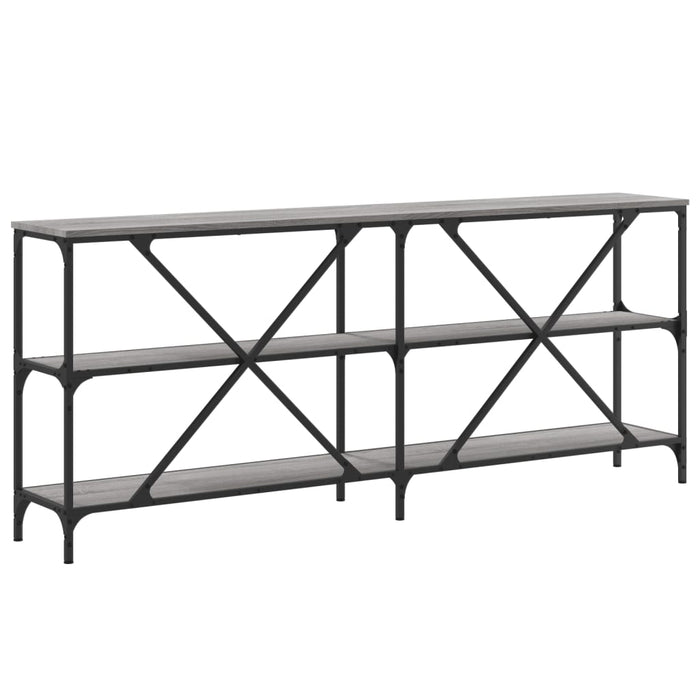 Console table gray Sonoma 180x30x75 cm made of wood and iron