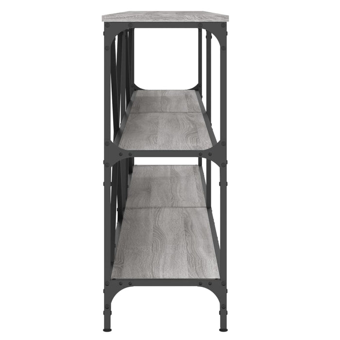 Console table gray Sonoma 200x30x75 cm made of wood and iron