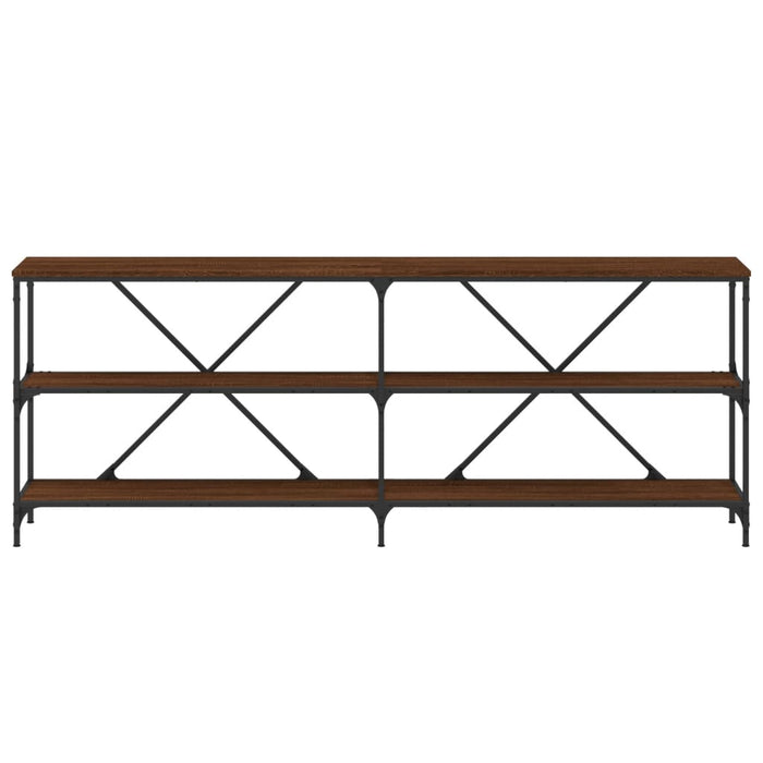 Console table brown oak look 200x30x75 cm wood material