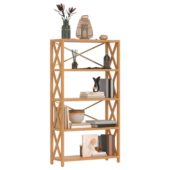 Shelf with 5 shelves 80x30x146 cm solid oak wood