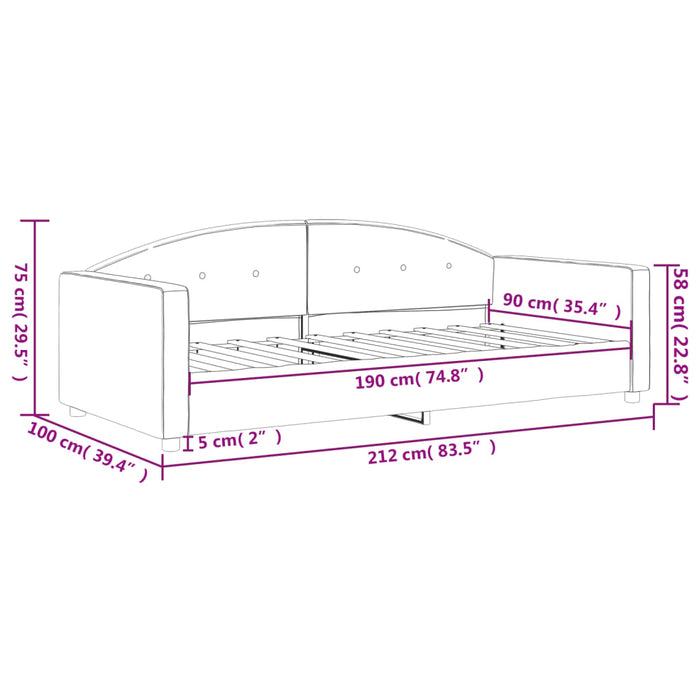 Tagesbett Schwarz 90x190 cm Samt