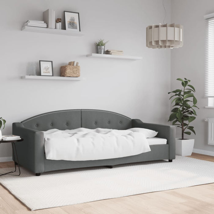 Tagesbett Dunkelgrau 90x190 cm Stoff