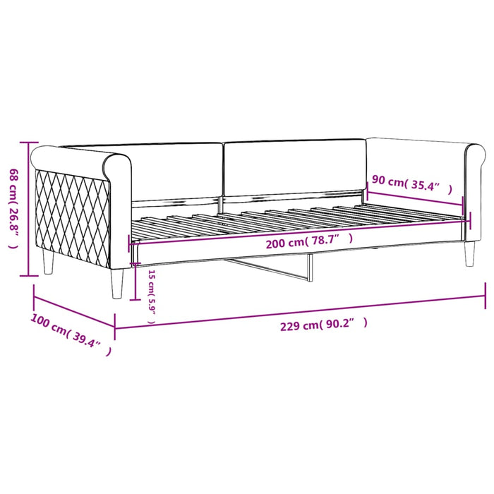 Tagesbett Dunkelgrün 90x200 cm Samt