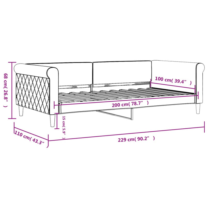 Tagesbett Dunkelgrün 100x200 cm Samt