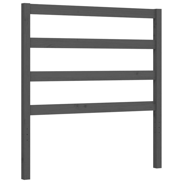 Massivholzbett mit Kopfteil Grau 90x190 cm