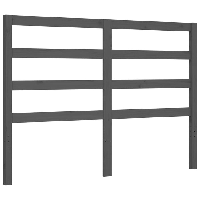 Massivholzbett mit Kopfteil Grau 140x190 cm
