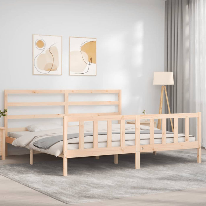 Massivholzbett mit Kopfteil 180x200 cm