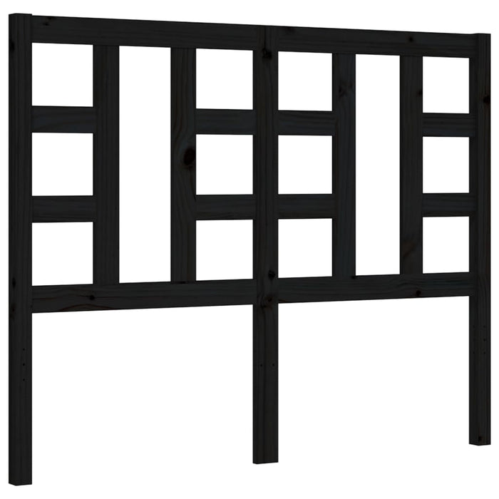 Massivholzbett mit Kopfteil Schwarz