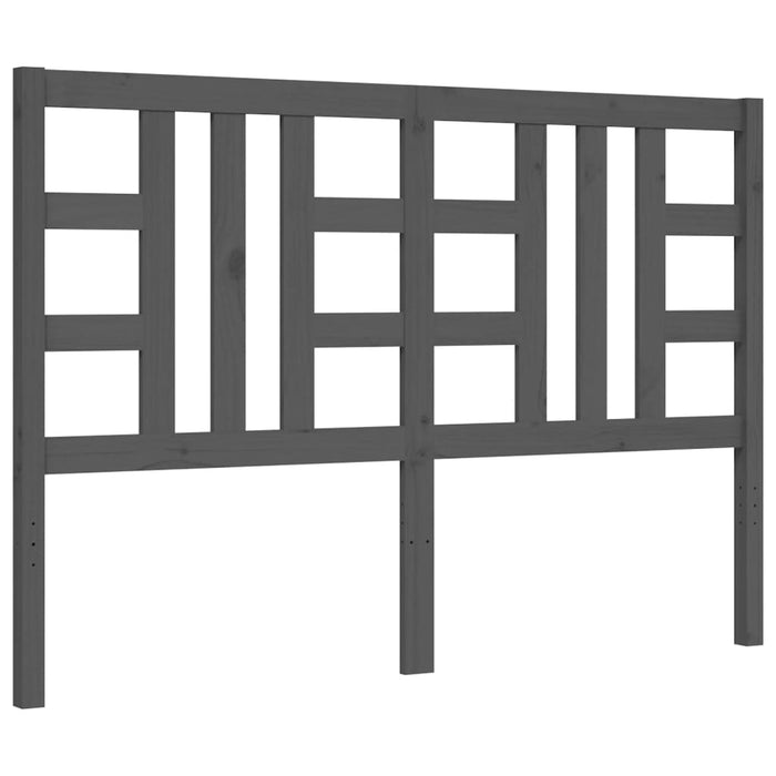 Massivholzbett mit Kopfteil Grau 160x200 cm