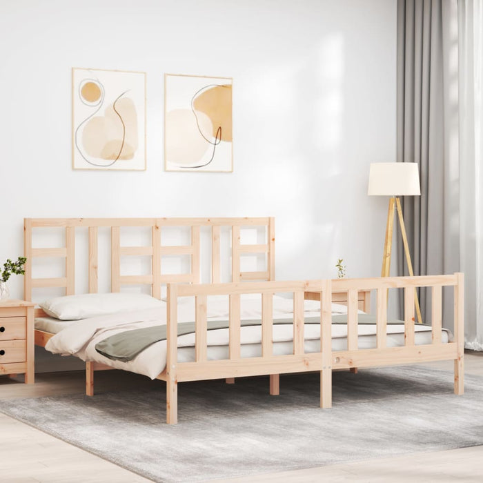 Massivholzbett mit Kopfteil 180x200 cm