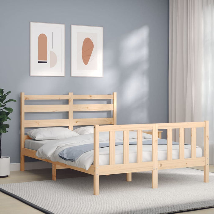 Massivholzbett mit Kopfteil 140x190 cm