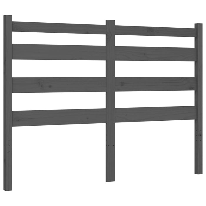 Massivholzbett mit Kopfteil Grau 140x190 cm