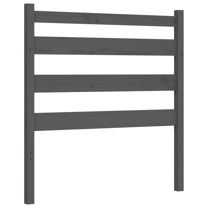 Massivholzbett mit Kopfteil Grau 90x200 cm