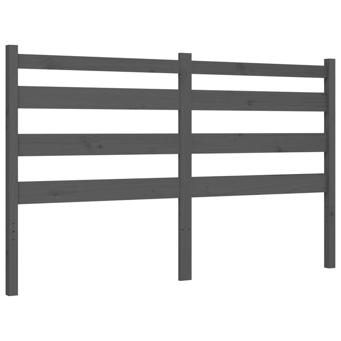 Massivholzbett mit Kopfteil Grau 160x200 cm