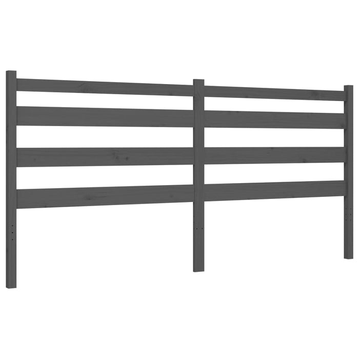 Massivholzbett mit Kopfteil Grau 180x200 cm