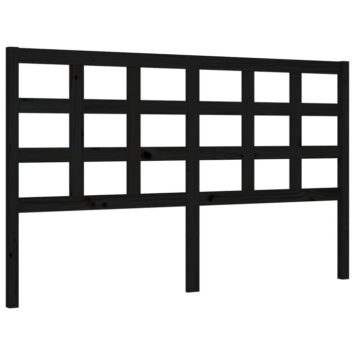 Massivholzbett mit Kopfteil Schwarz 160x200 cm