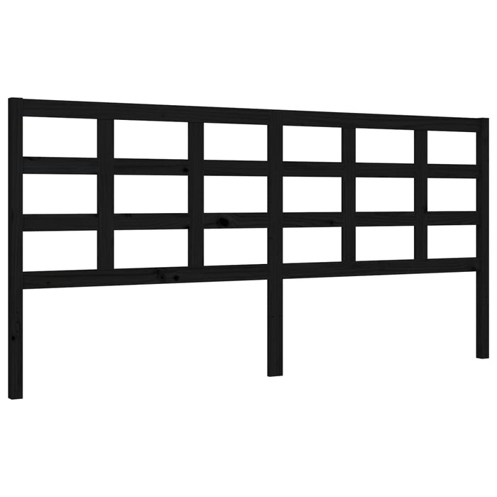 Massivholzbett mit Kopfteil Schwarz 180x200 cm