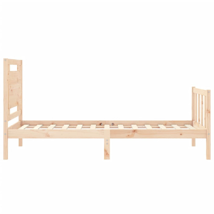 Massivholzbett mit Kopfteil 90x200 cm