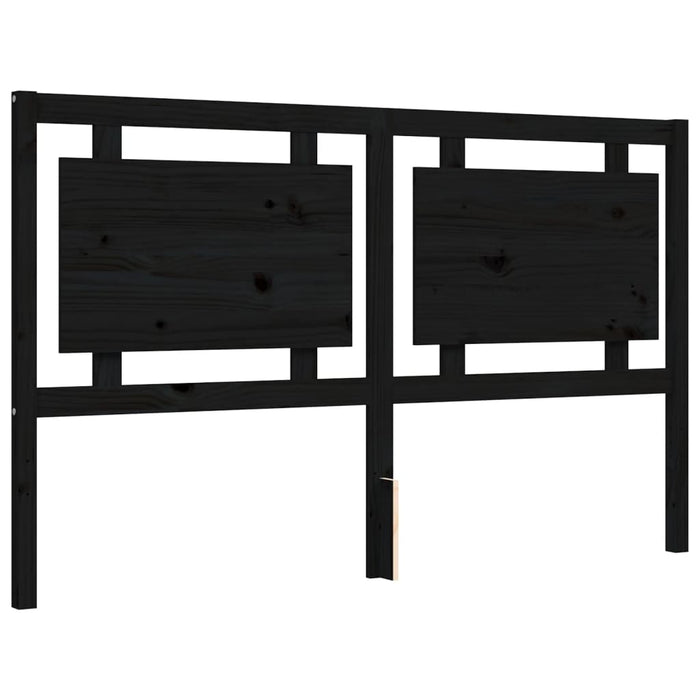 Massivholzbett mit Kopfteil Schwarz 160x200 cm