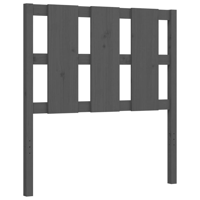 Massivholzbett mit Kopfteil Grau 90x190 cm