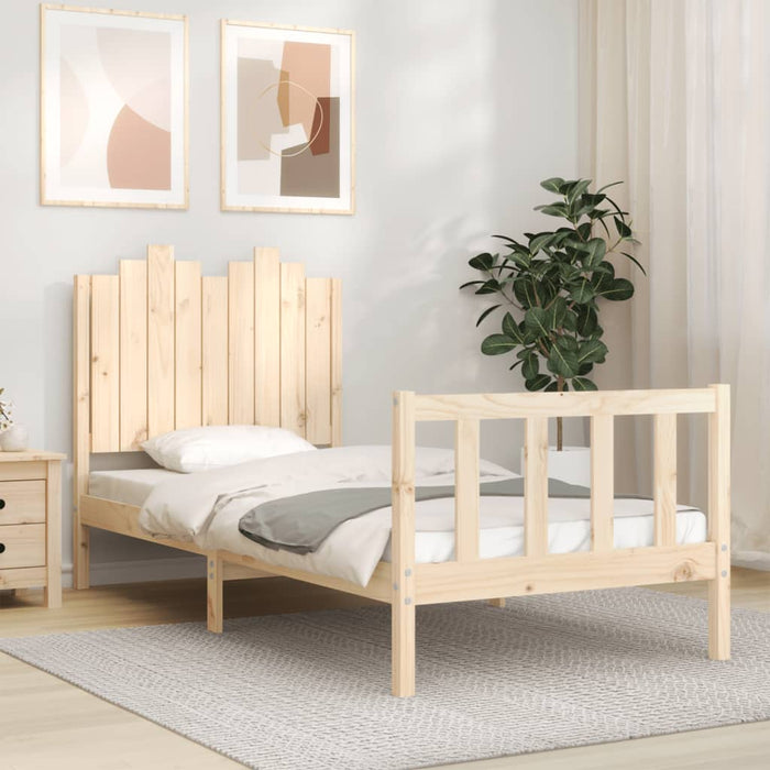 Massivholzbett mit Kopfteil 90x190 cm