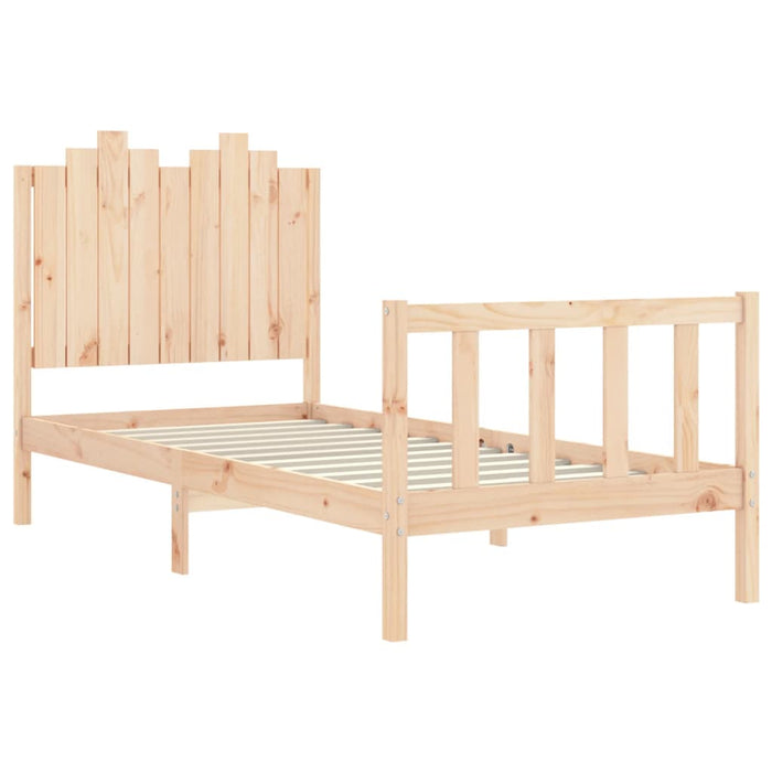 Massivholzbett mit Kopfteil 90x190 cm
