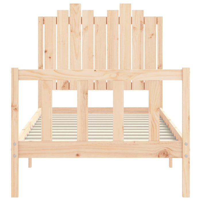 Massivholzbett mit Kopfteil 90x190 cm