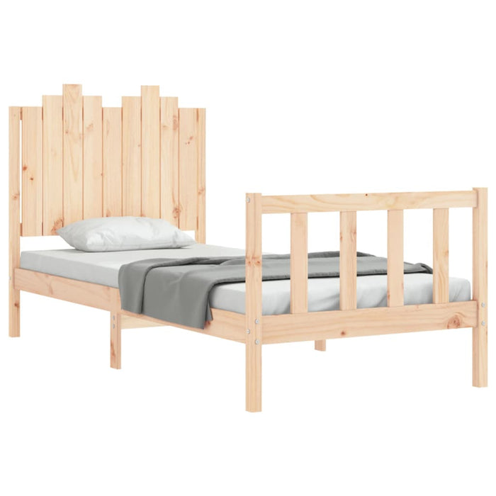 Massivholzbett mit Kopfteil 90x200 cm