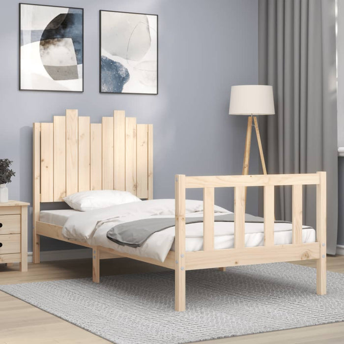 Massivholzbett mit Kopfteil 90x200 cm