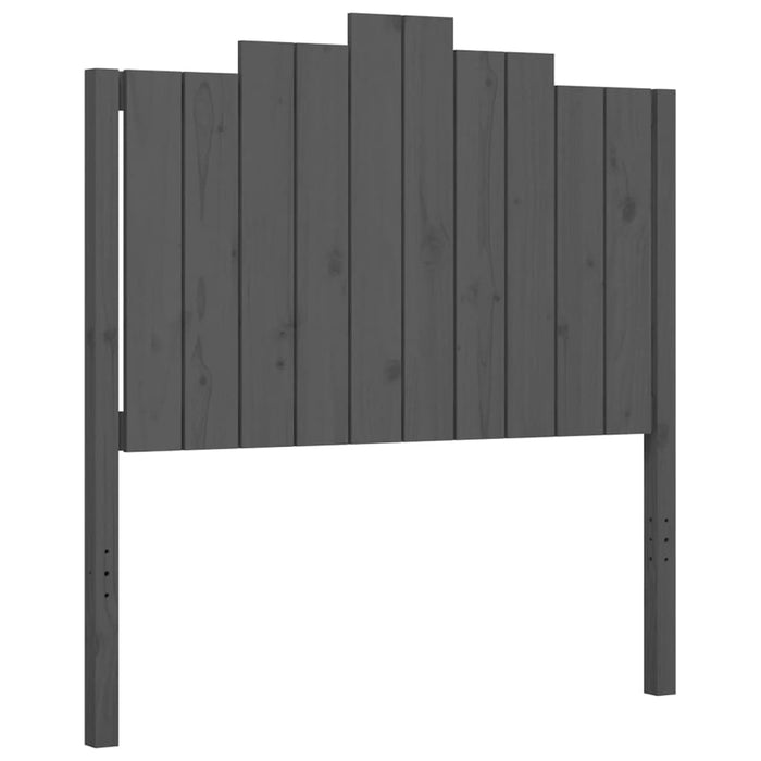 Massivholzbett mit Kopfteil Grau 100x200 cm