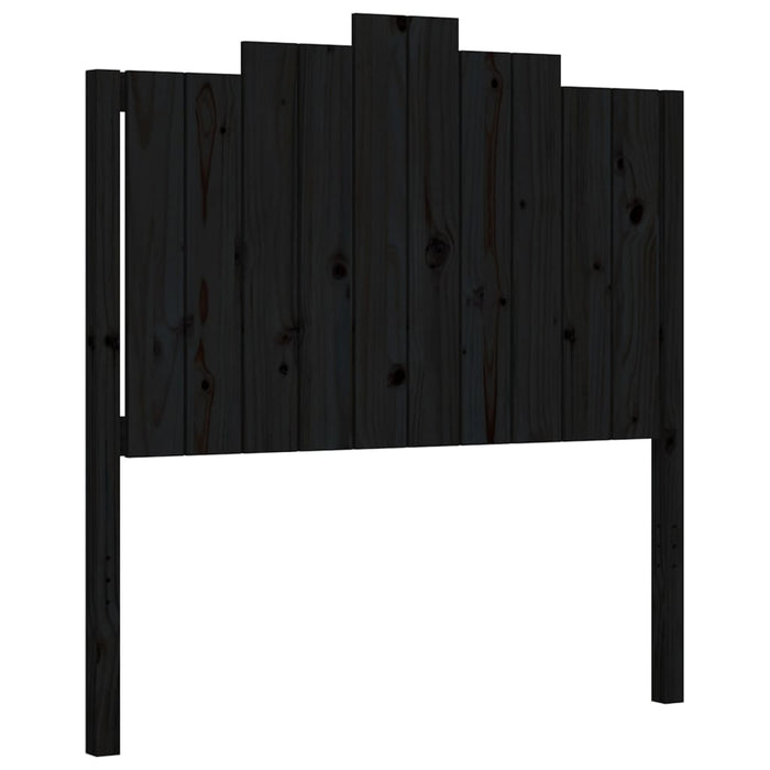 Massivholzbett mit Kopfteil Schwarz 100x200 cm