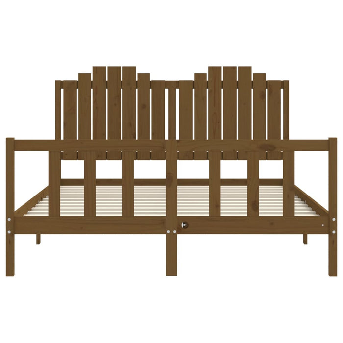 Massivholzbett mit Kopfteil Honigbraun