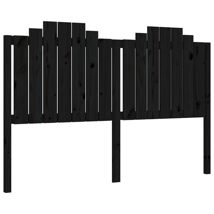 Massivholzbett mit Kopfteil Schwarz
