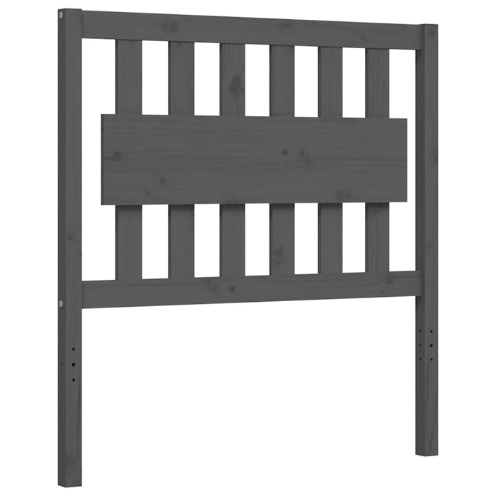 Massivholzbett mit Kopfteil Grau