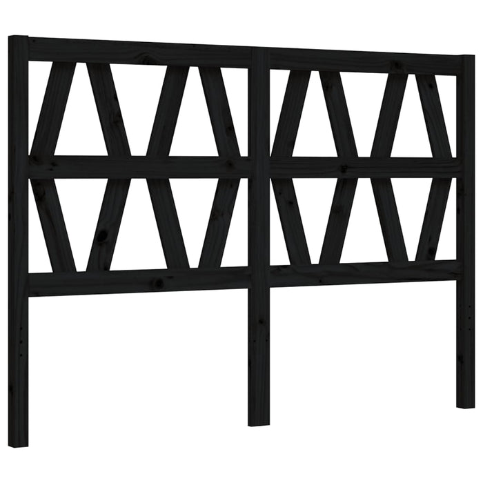 Massivholzbett mit Kopfteil Schwarz
