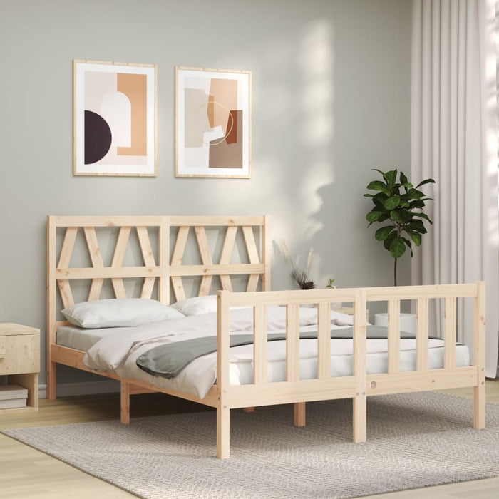 Massivholzbett mit Kopfteil 140x190 cm