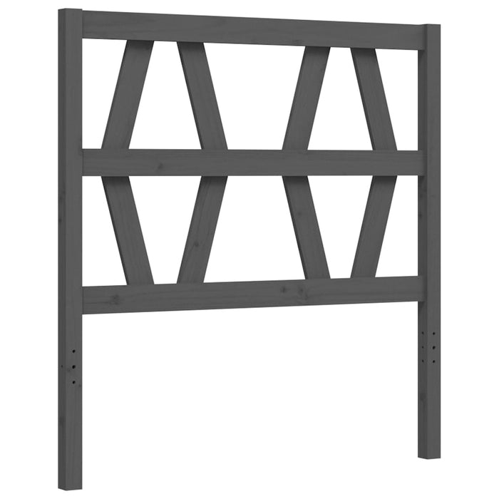Massivholzbett mit Kopfteil Grau 100x200 cm