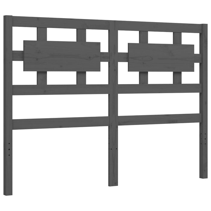 Massivholzbett mit Kopfteil Grau 120x200 cm
