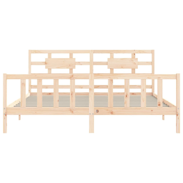 Massivholzbett mit Kopfteil 200x200 cm