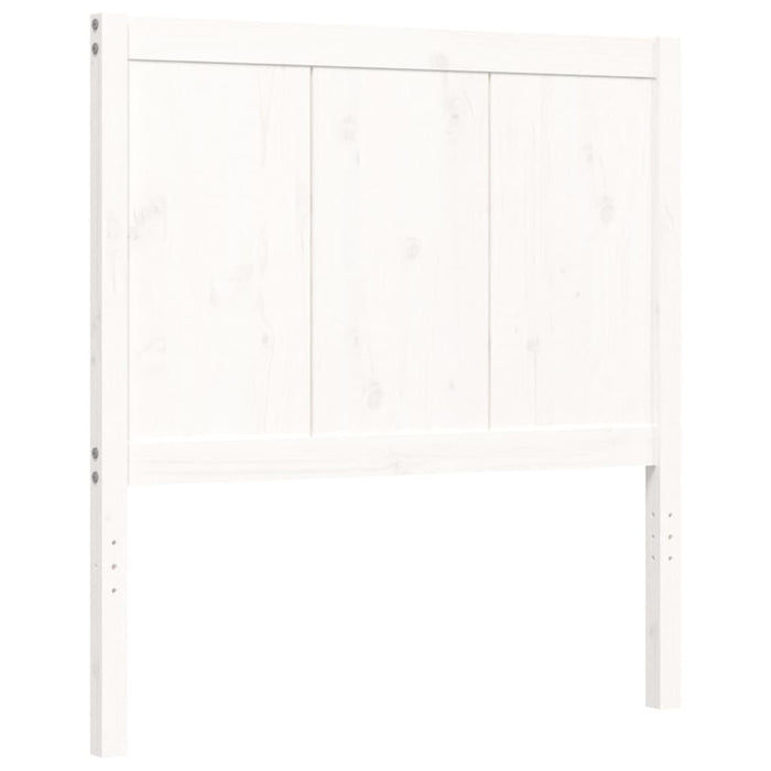 Massivholzbett mit Kopfteil Weiß 90x200 cm