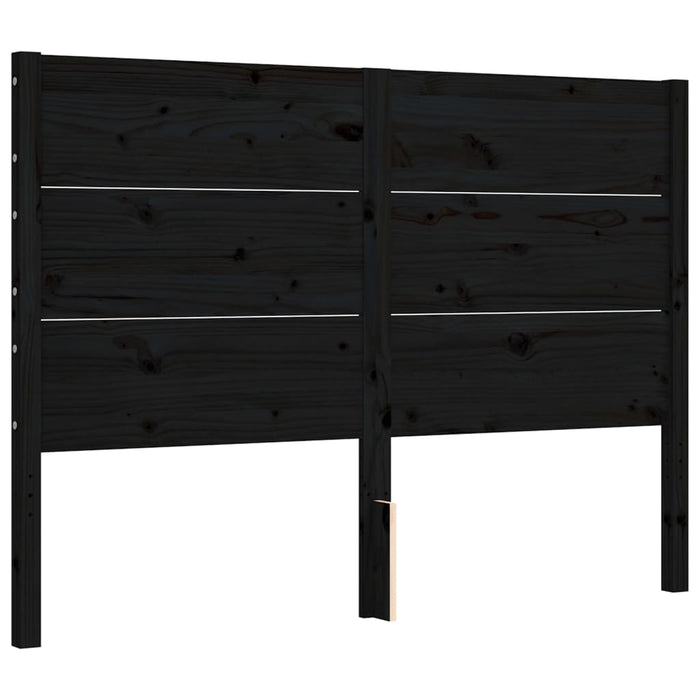 Massivholzbett mit Kopfteil Schwarz