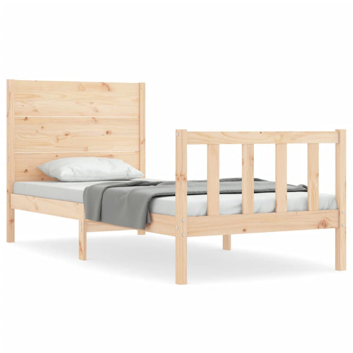 Massivholzbett mit Kopfteil 90x200 cm
