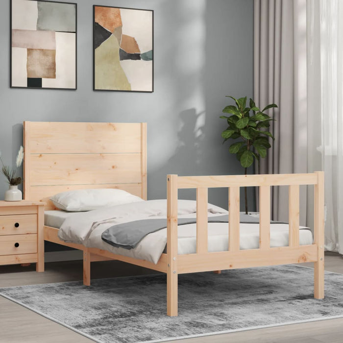 Massivholzbett mit Kopfteil 90x200 cm