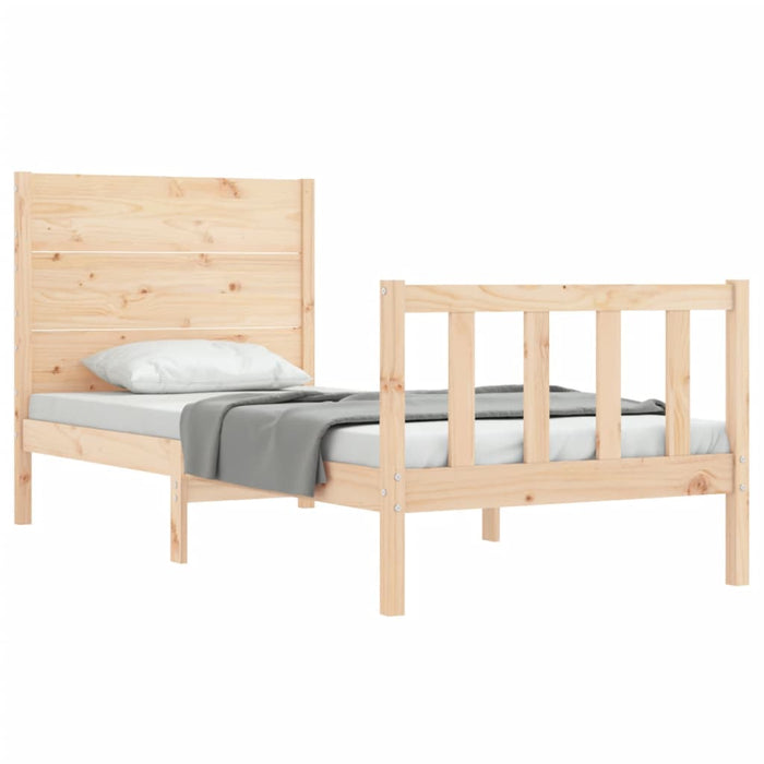 Massivholzbett mit Kopfteil 90x200 cm
