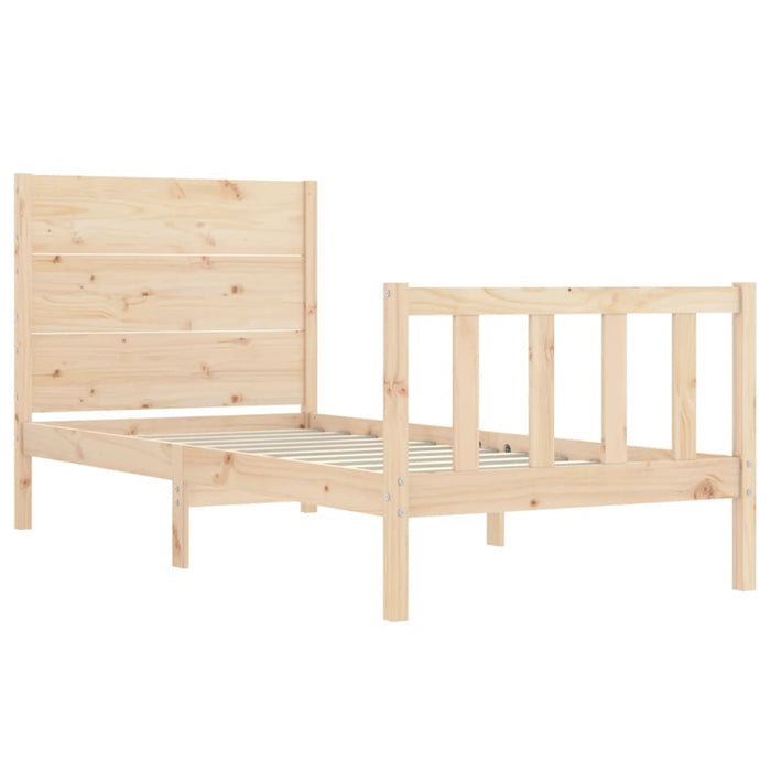 Massivholzbett mit Kopfteil 90x200 cm