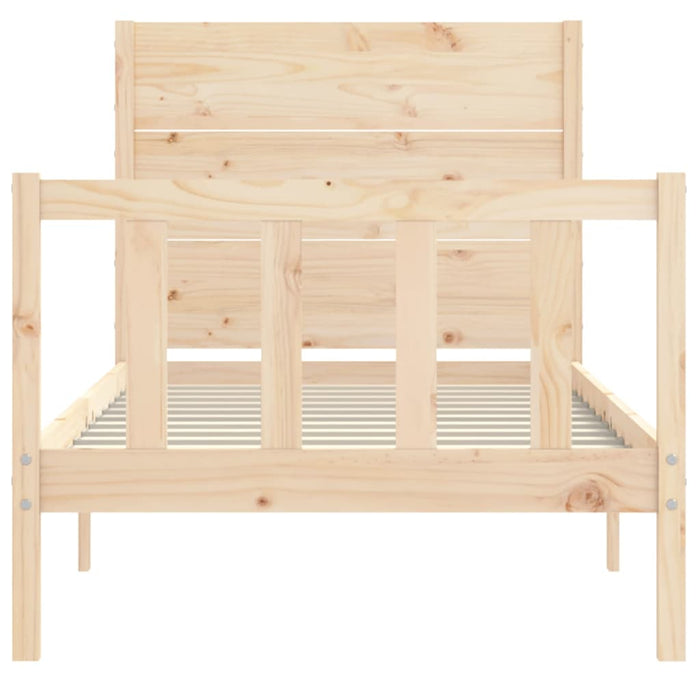 Massivholzbett mit Kopfteil 90x200 cm